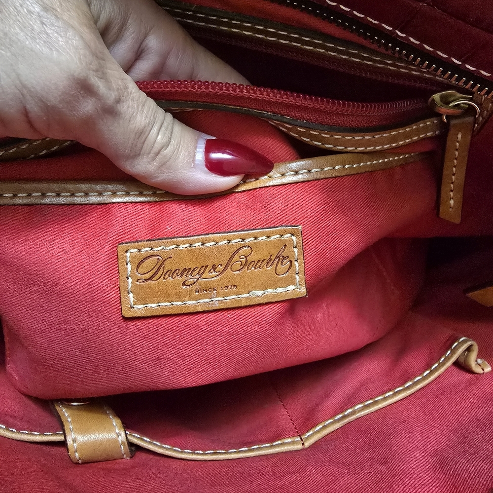 Dooney & Bourke Red Leather Tote Bag - Picture 3 of 8